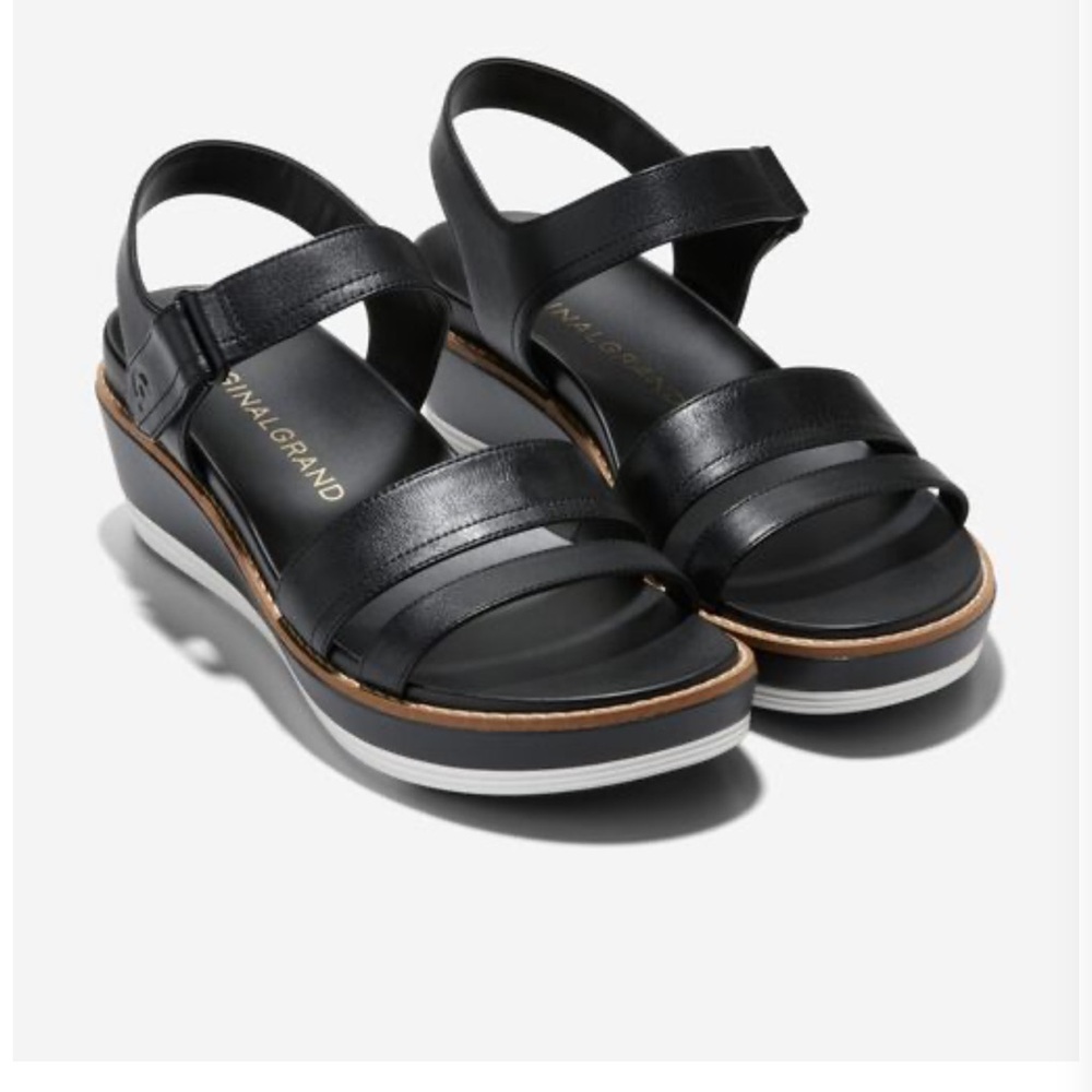 EUC Cole Haan Black Original Grand Peyton Flatform Sandal